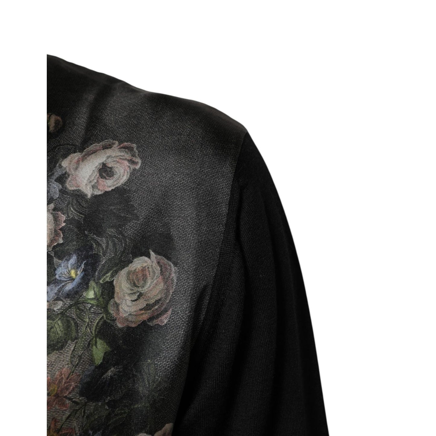Dolce & Gabbana Black Cashmere Cherub Print Baroque Sweater TSH90304-50