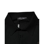 Dolce & Gabbana Black Cashmere Polo Men Longsleeves Sweater TSH90288-48