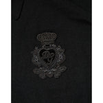 Dolce & Gabbana Black Cashmere Polo Men Longsleeves Sweater TSH90288-48