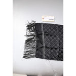 Dolce & Gabbana Black Circles Silk Fringes Shawl Wrap Scarf MS7227