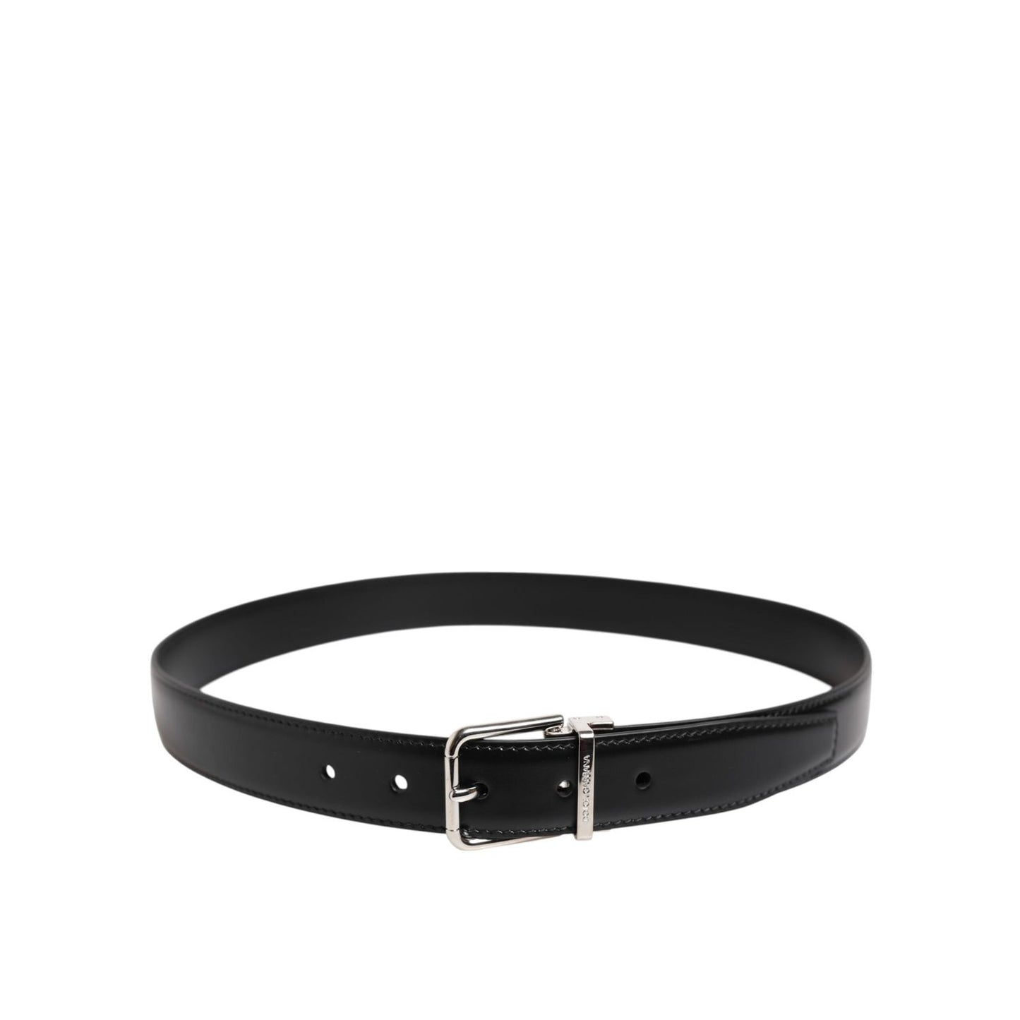 Dolce & Gabbana Black Classic Leather Metal Buckle Belt BEL9427-85