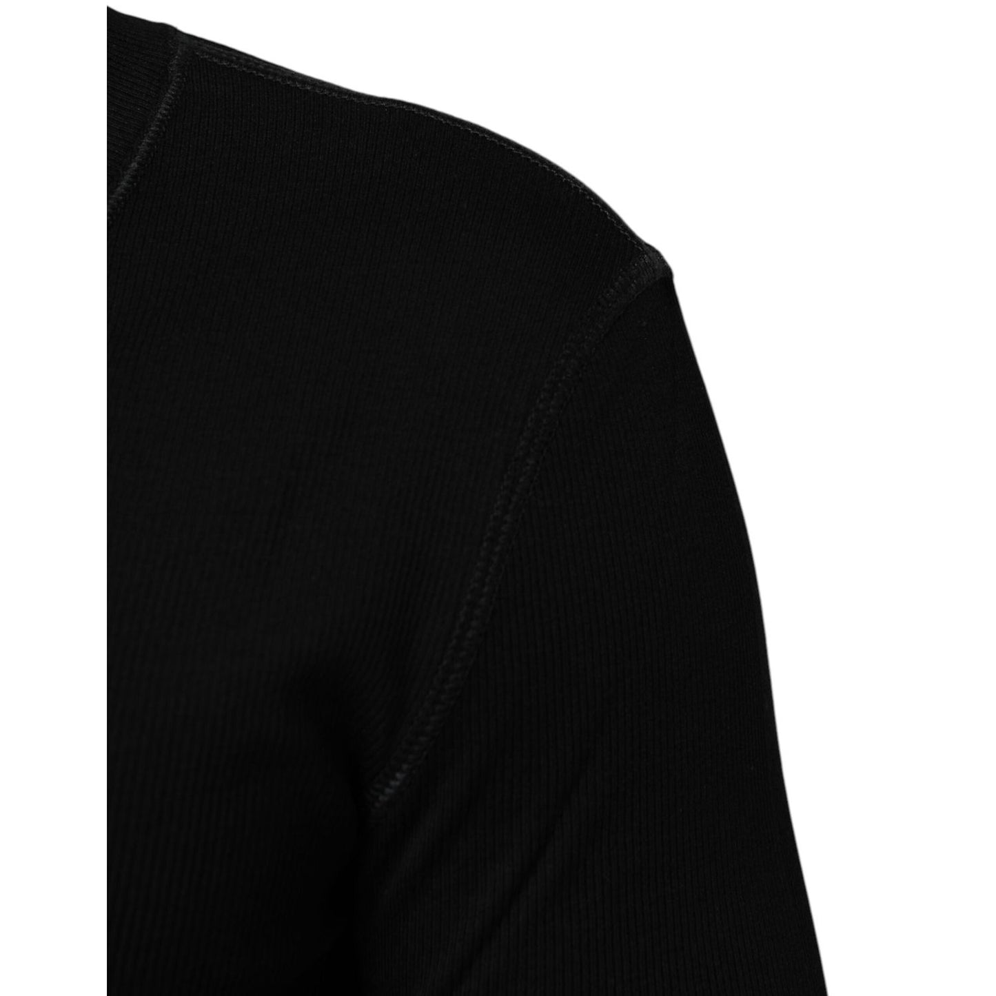 Dolce & Gabbana Black Cotton Button Up Men Cardigan Sweater TSH91213-M