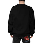 Dolce & Gabbana Black Cotton DG Crew Neck Pullover Sweater TSH90182-52