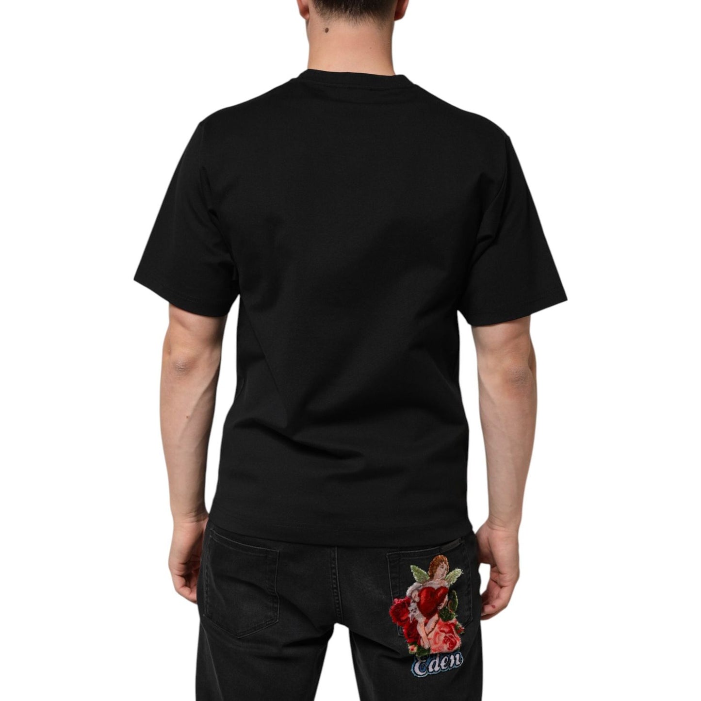 Dolce & Gabbana Black Cotton DG Logo Graffiti Short Sleeve T-shirt TSH91174-XS