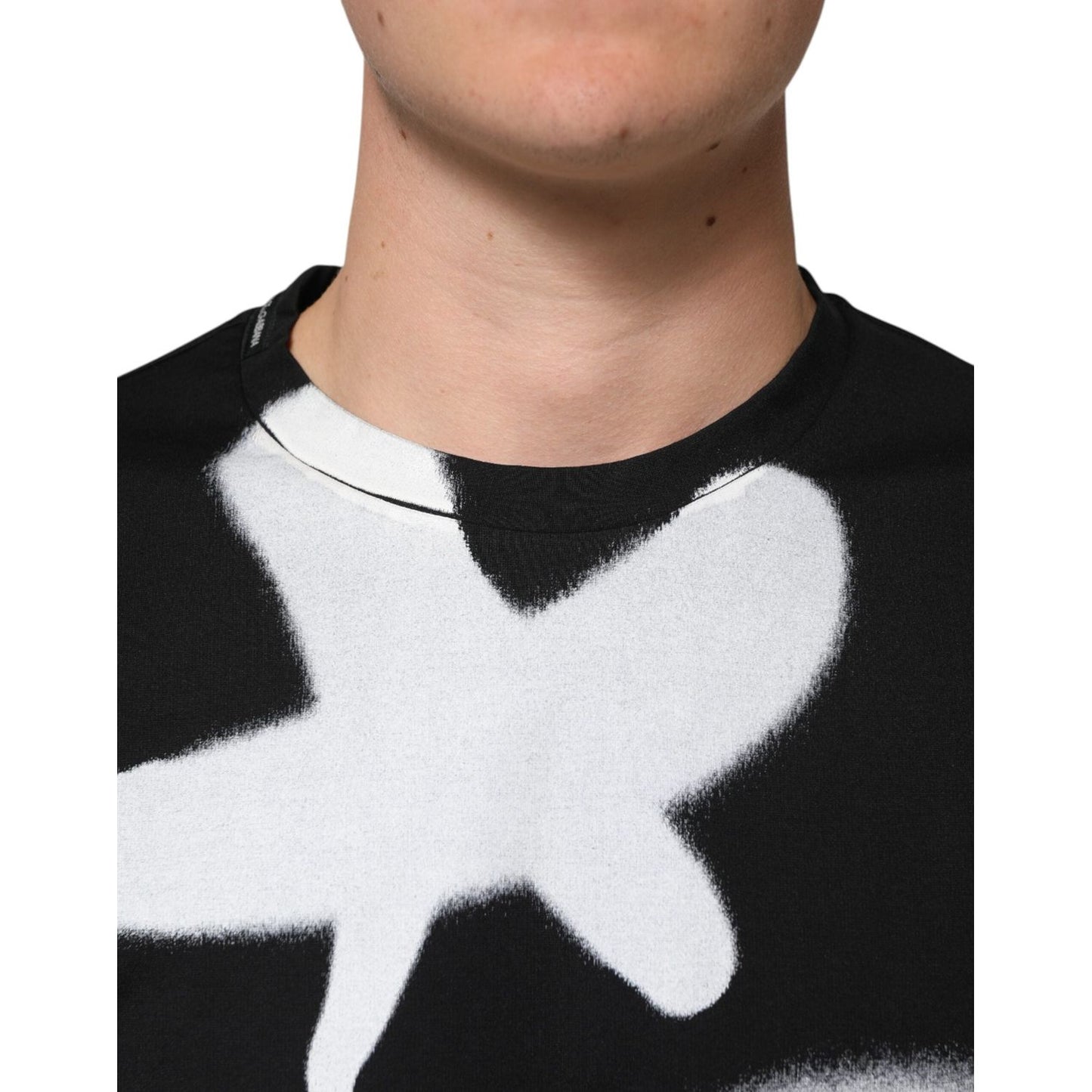 Dolce & Gabbana Black Cotton DG Logo Graffiti Short Sleeve T-shirt TSH91174-XS
