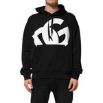 Dolce & Gabbana Black Cotton DG Logo Pullover Hoodie Sweater TSH91173-XL