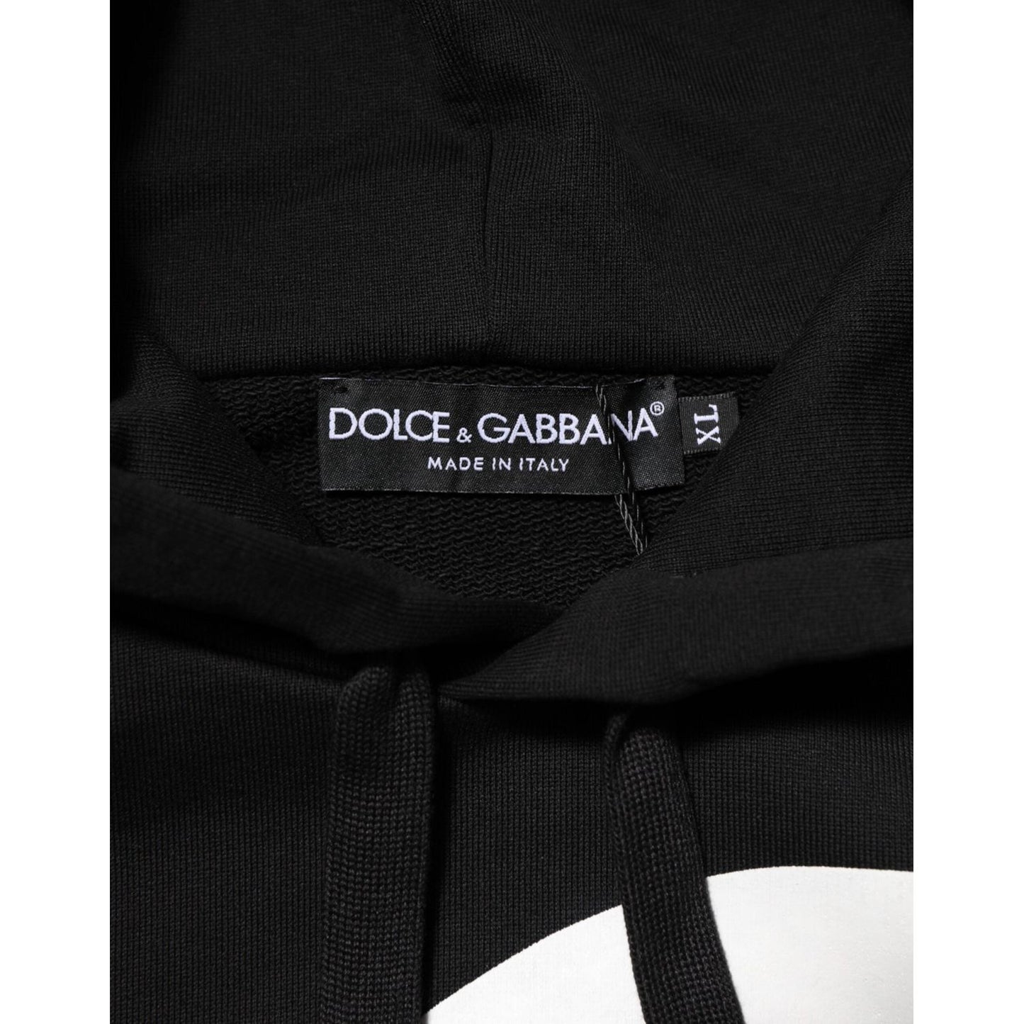 Dolce & Gabbana Black Cotton DG Logo Pullover Hoodie Sweater TSH91173-XL