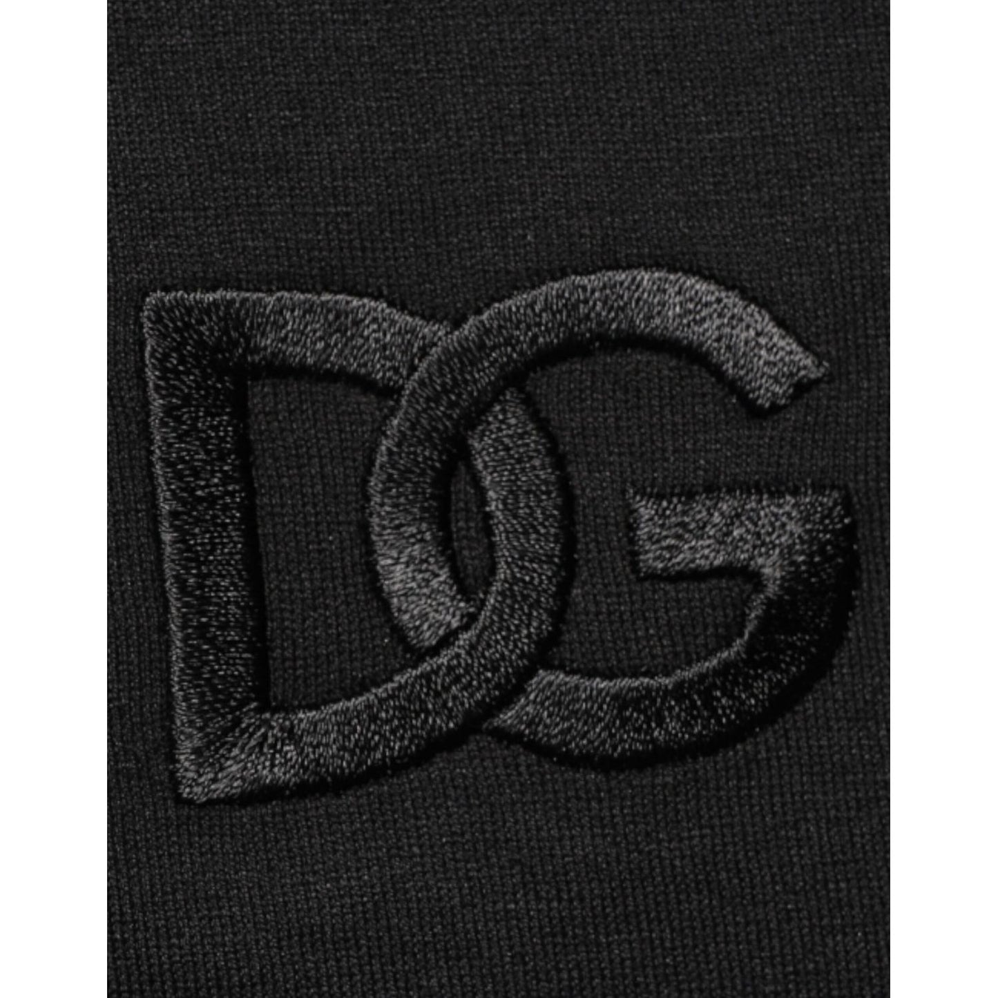 Dolce & Gabbana Black Cotton Embroidered DG Logo Pocket T-shirt TSH91208-50