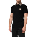Dolce & Gabbana Black Cotton Leopard Collar Polo T-shirt THS90418-44