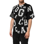Dolce & Gabbana Black Cotton Letter Print Short Sleeve T-shirt TSH91179-48