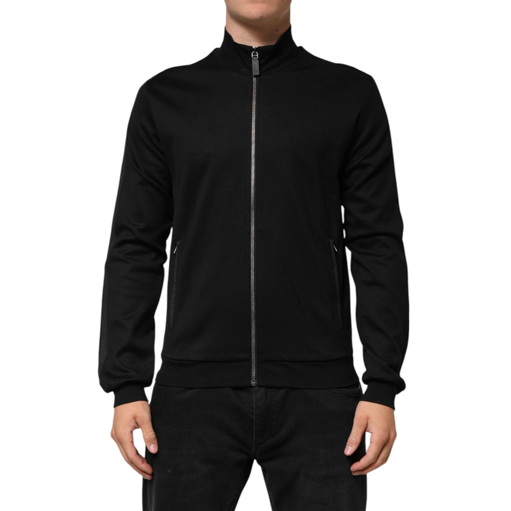 Dolce & Gabbana Black Cotton Logo Full Zip Men Bomber Jacket TSH90779-52