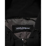 Dolce & Gabbana Black Cotton Quilted Studded Sleeve Hoodie Jacket JKT41536-L