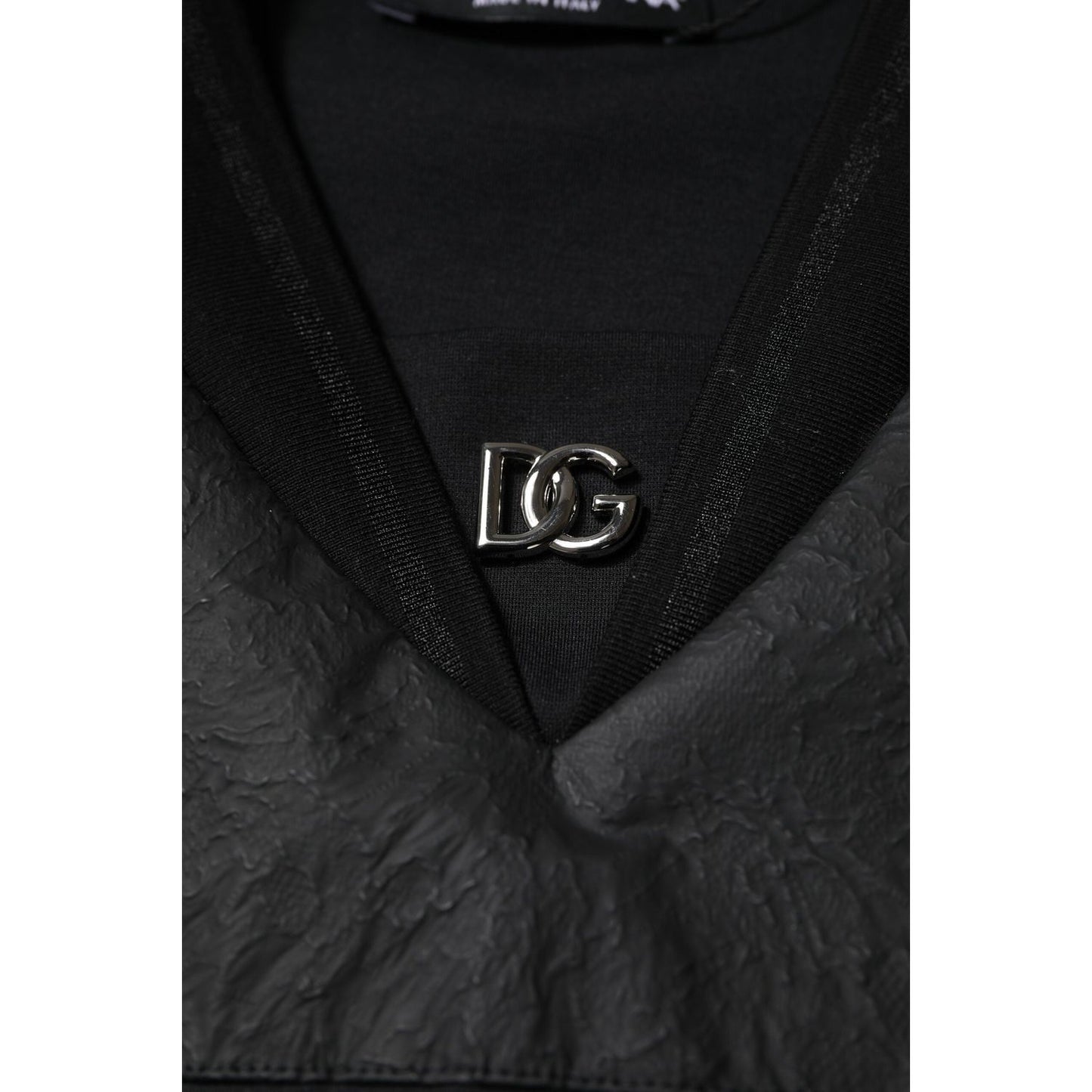 Dolce & Gabbana Black Cotton Short Sleeves V-neck T-shirt DR81685-40