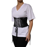 Dolce & Gabbana Black Cotton Waist LaceUp Strap Corset Belt TSH86726-42