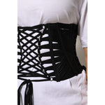 Dolce & Gabbana Black Cotton Waist LaceUp Strap Corset Belt TSH86726-42