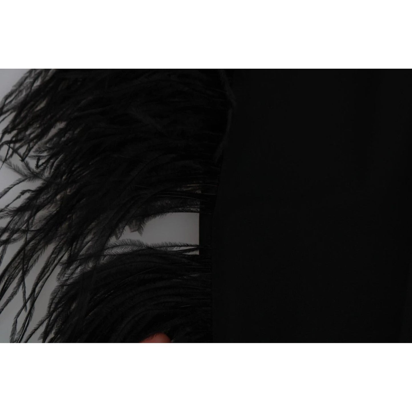 Dolce & Gabbana Black Feather Straight High Waist Pants PAN70949-40