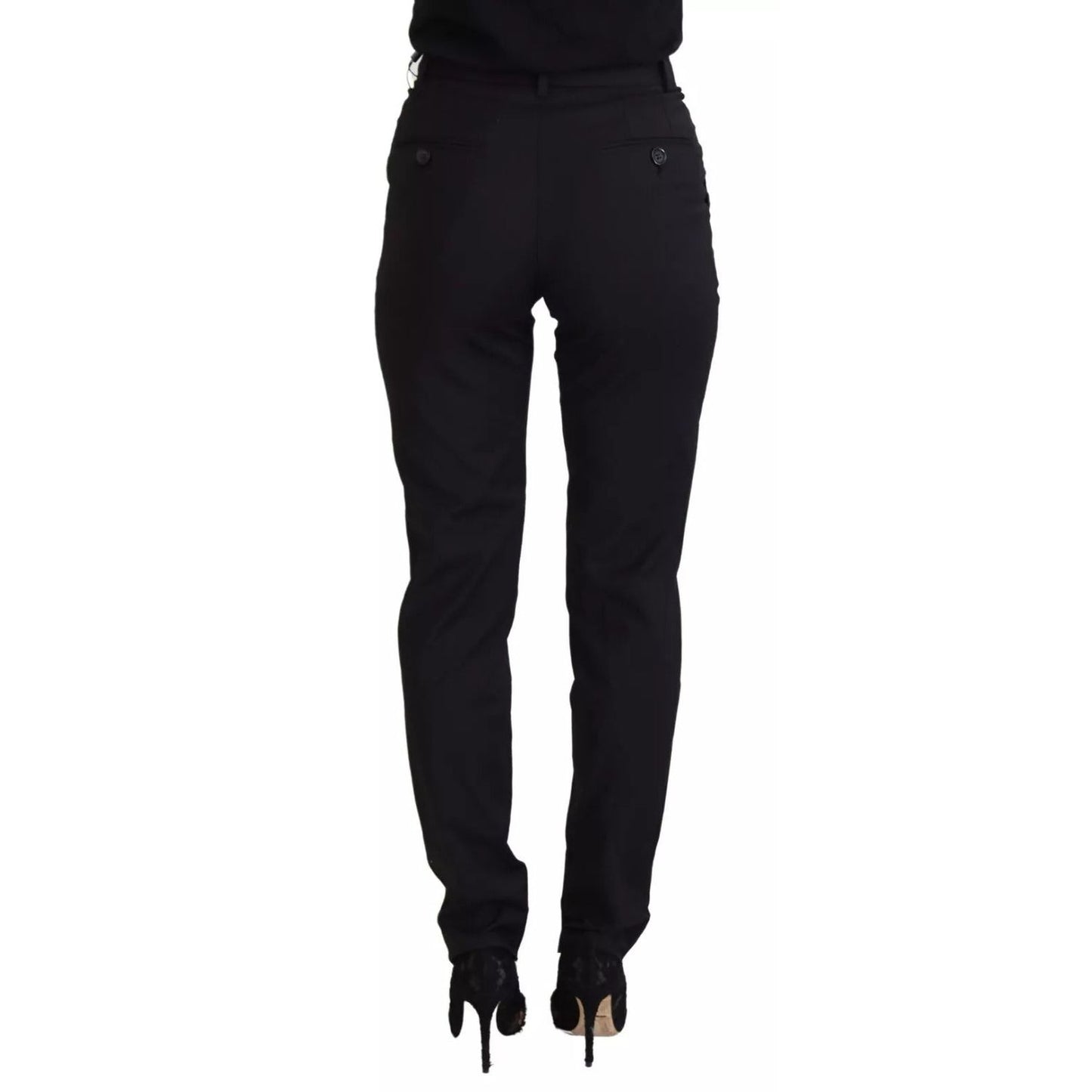 Dolce & Gabbana Black High Waist Skinny Trouser STAFF Pants PAN73120-36
