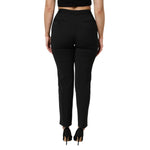 Dolce & Gabbana Black High Waisted Tapered STAFF Pants PAN76506-42