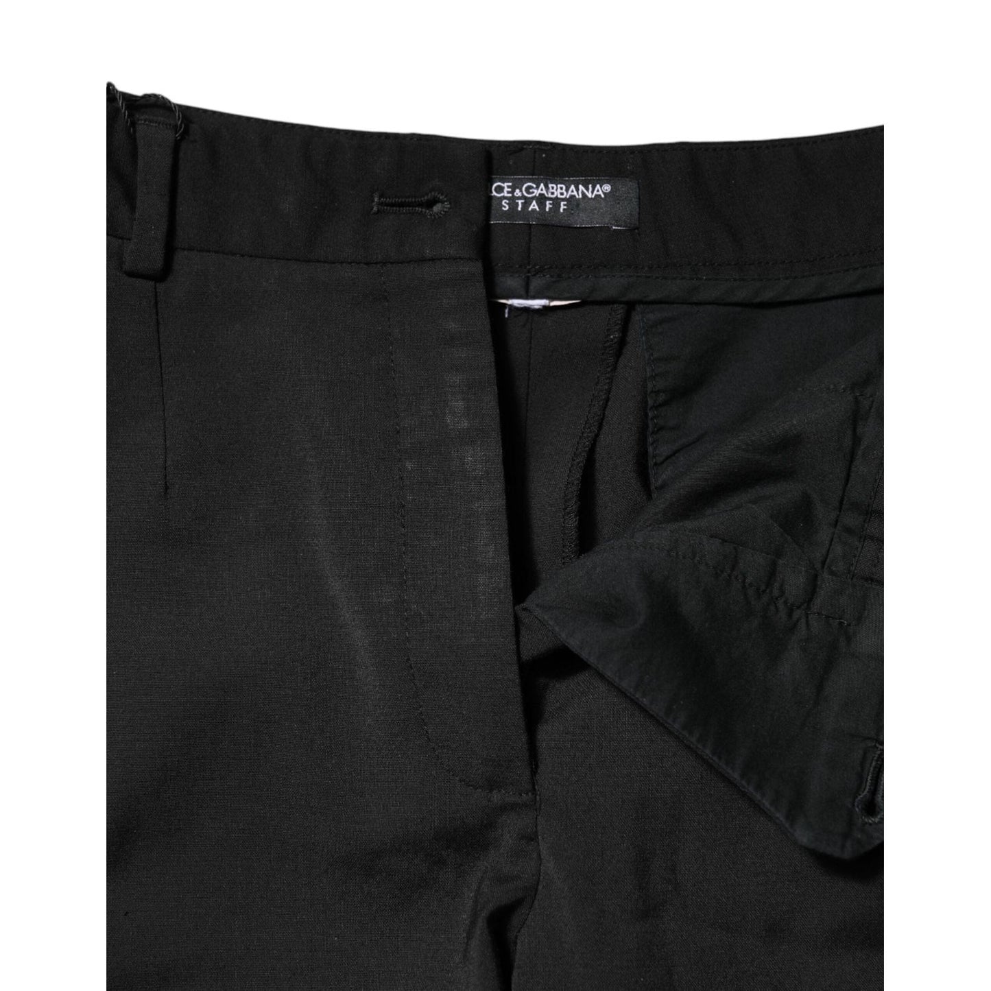 Dolce & Gabbana Black High Waisted Tapered STAFF Pants PAN76506-42