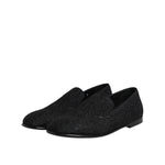 Dolce & Gabbana Black Jacquard Slip On Loafers Formal Shoes MV7341-40