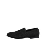 Dolce & Gabbana Black Jacquard Slip On Loafers Formal Shoes MV7341-40