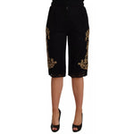 Dolce & Gabbana Black Lace Gold Baroque SPECIAL PIECE Shorts PAN72101-40