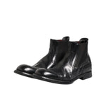 Dolce & Gabbana Black Leather Ankle Boots Slip On Shoes MV7402-40