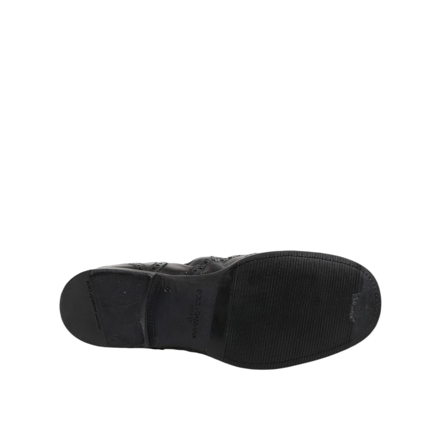 Dolce & Gabbana Black Leather Ankle Boots Slip On Shoes MV7402-40