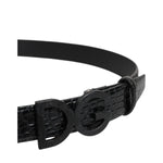 Dolce & Gabbana Black Leather Classic Metal DG Buckle Belt BEL9469-90