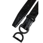 Dolce & Gabbana Black Leather Classic Metal DG Buckle Belt BEL9469-90