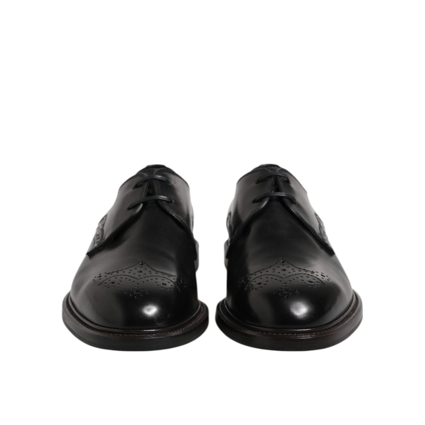 Dolce & Gabbana Black Leather Derby Wingtip Formal Shoes MV7524-41