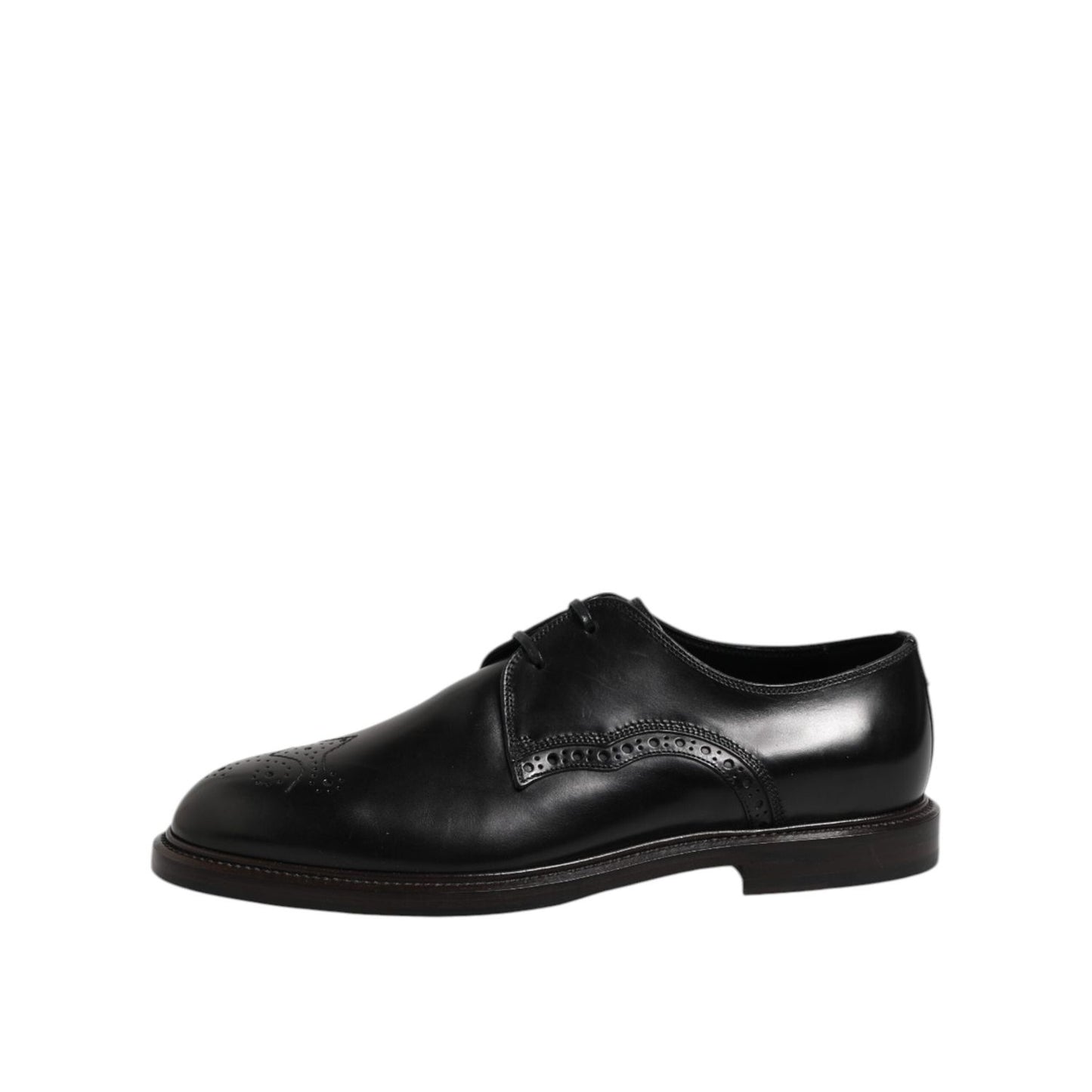 Dolce & Gabbana Black Leather Derby Wingtip Formal Shoes MV7524-41