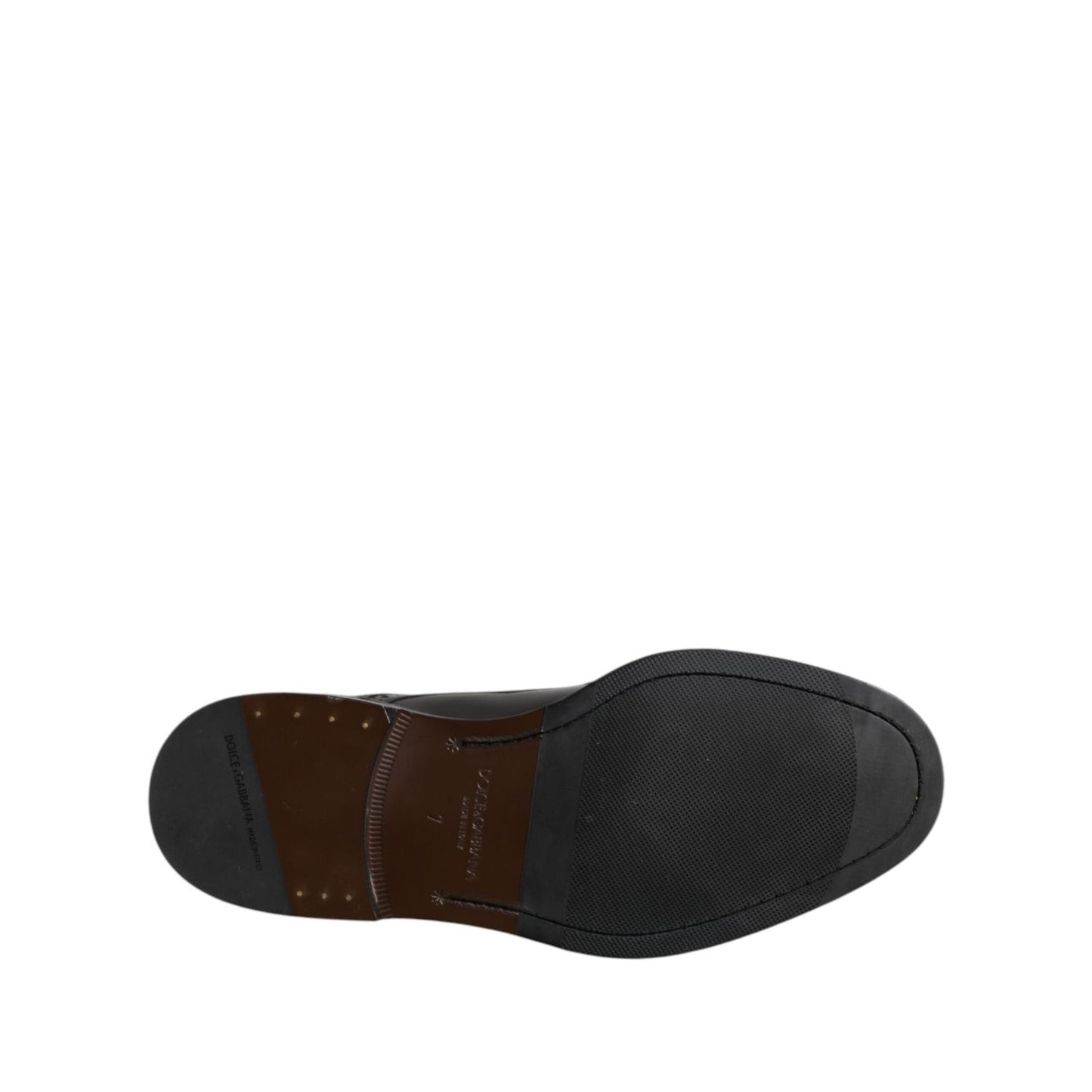 Dolce & Gabbana Black Leather Derby Wingtip Formal Shoes MV7524-41