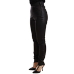 Dolce & Gabbana Black Leather Elastic Waist Trouser Pants PAN72295-40