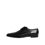 Dolce & Gabbana Black Leather Lace Up Dress Men Derby Shoes MV7619-40