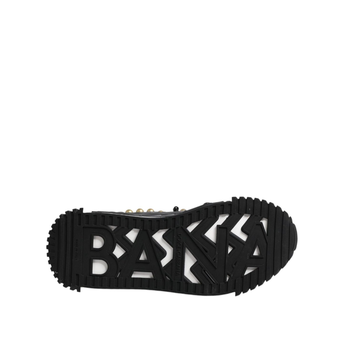 Dolce & Gabbana Black Leather Studded Ankle Strap Sandals Shoes MV7475-41