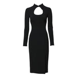 Dolce & Gabbana Black Long Sleeves Bodycon Sheath Midi Dress DR281243-38