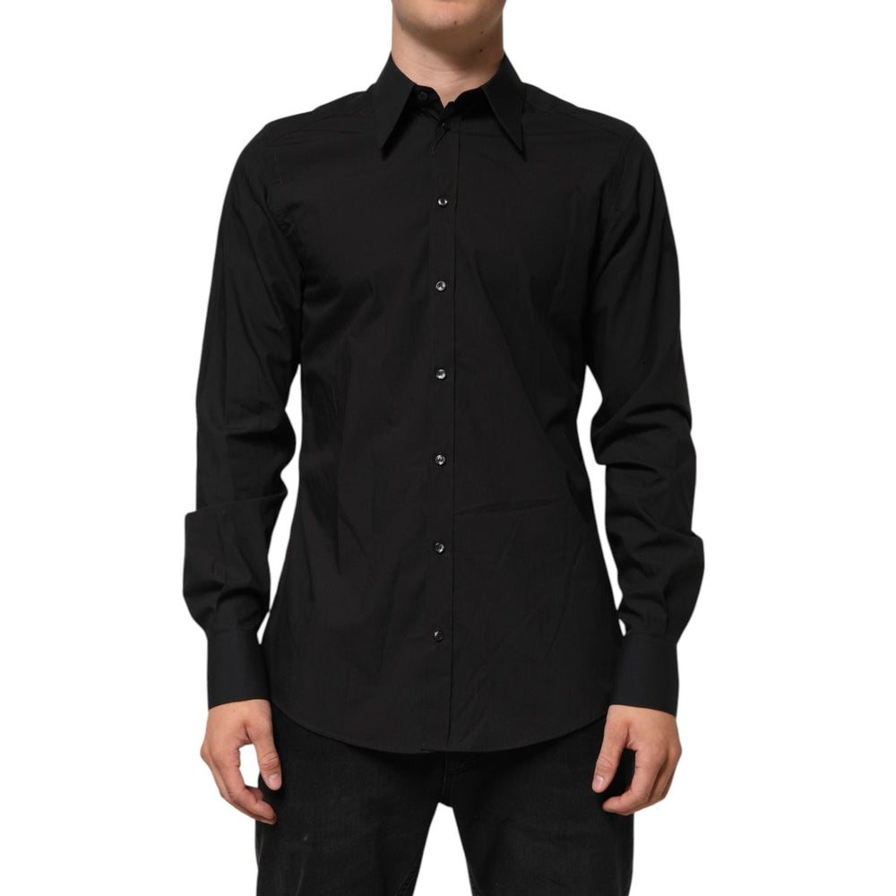 Dolce & Gabbana Black MARTINI Slim Fit Dress Formal Men Shirt TSH91255-40