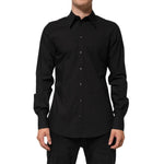 Dolce & Gabbana Black MARTINI Slim Fit Dress Formal Men Shirt TSH91255-40
