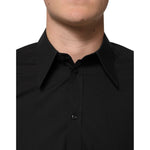 Dolce & Gabbana Black MARTINI Slim Fit Dress Formal Men Shirt TSH91255-40