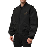 Dolce & Gabbana Black Polyester Logo Plaque Bomber Jacket JKT41573-54