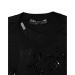 Dolce & Gabbana Black Rose Sequin Embellishments Blouse Top THS90415-36