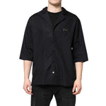 Dolce & Gabbana Black Short Sleeves Button Down Casual Shirt TSH90326-41