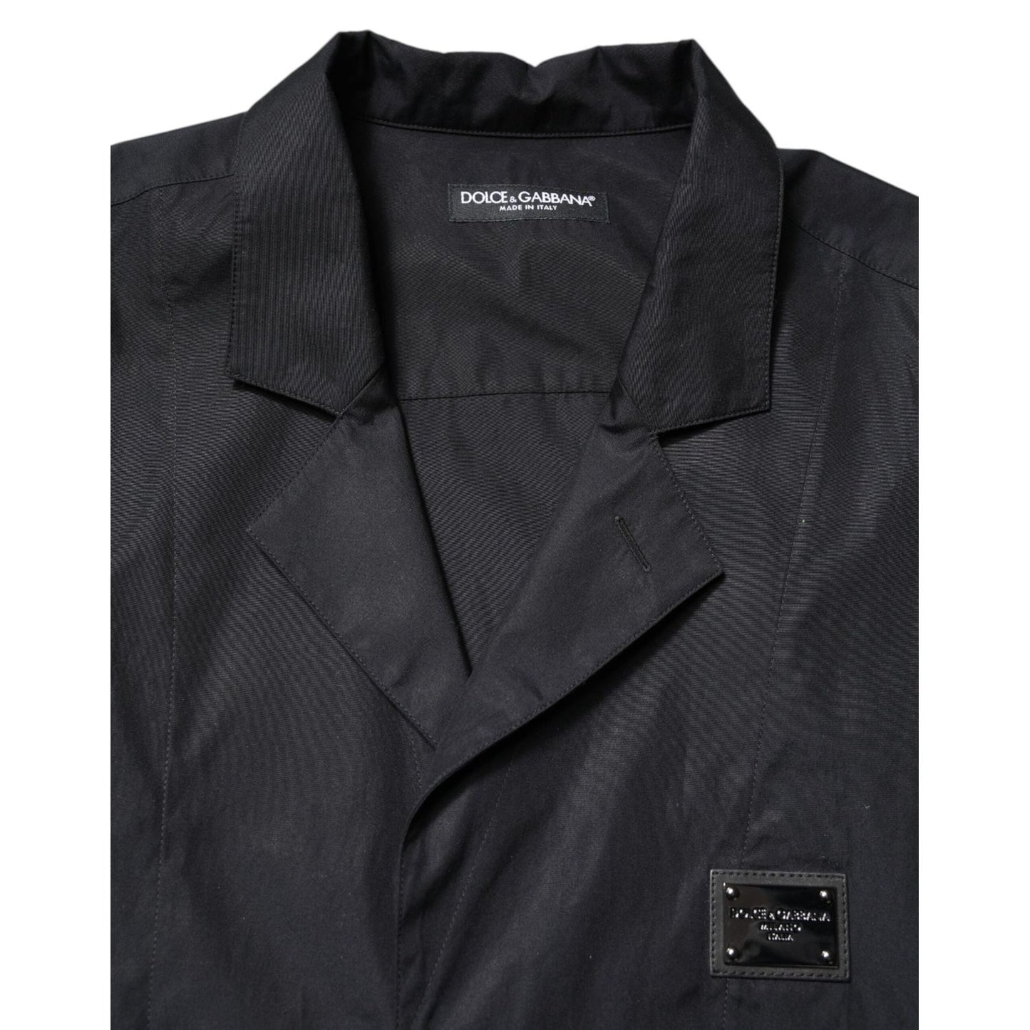 Dolce & Gabbana Black Short Sleeves Button Down Casual Shirt TSH90326-41