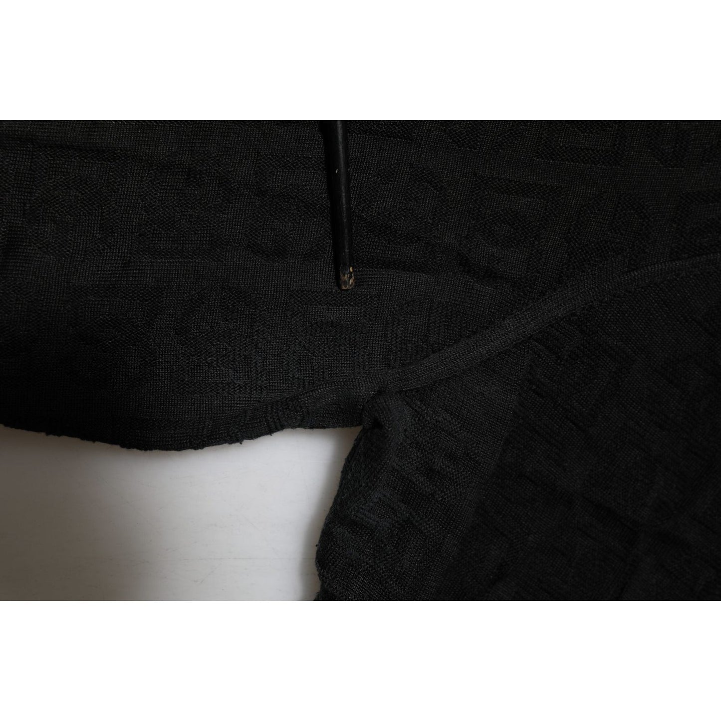 Dolce & Gabbana Black Silk Jacquard DG Polo Shirt T-shirt THS90427-50