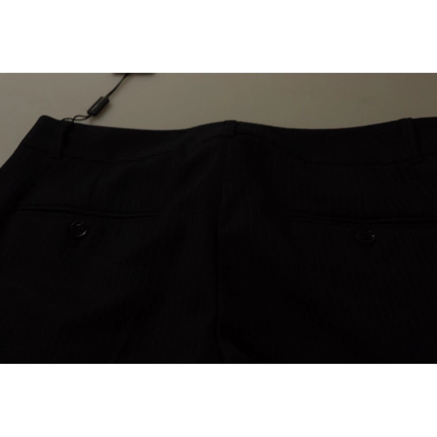 Dolce & Gabbana Black Stripes Mid Waist Trouser Pants PAN73096-42
