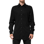 Dolce & Gabbana Black Viscose Long Sleeve Formal Dress Shirt TSH90805-41