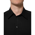 Dolce & Gabbana Black Viscose Long Sleeve Formal Dress Shirt TSH90805-41