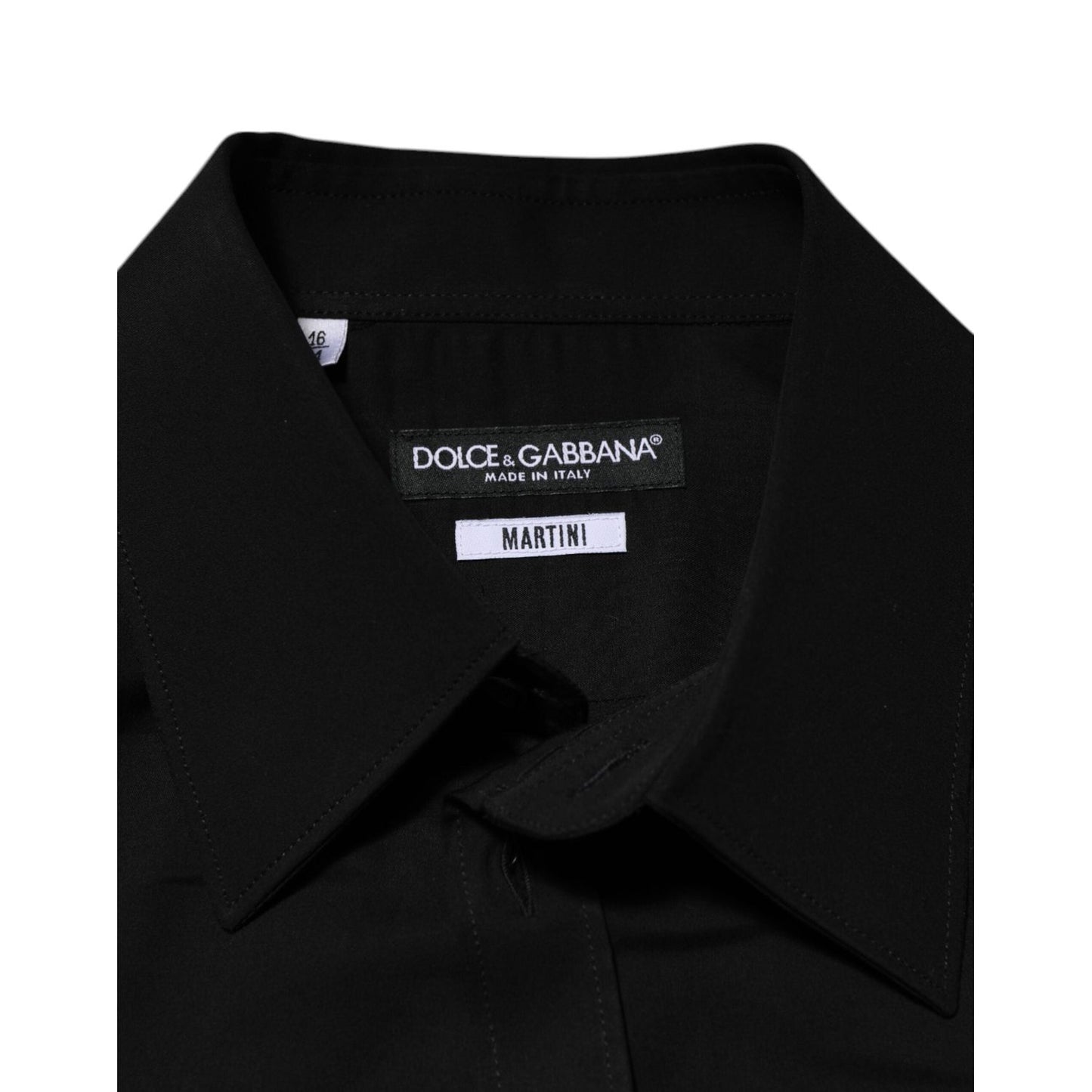 Dolce & Gabbana Black Viscose Long Sleeve Formal Dress Shirt TSH90805-41