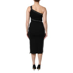 Dolce & Gabbana Black Viscose One Shoulder Zipper Sheath Dress DR281221-40